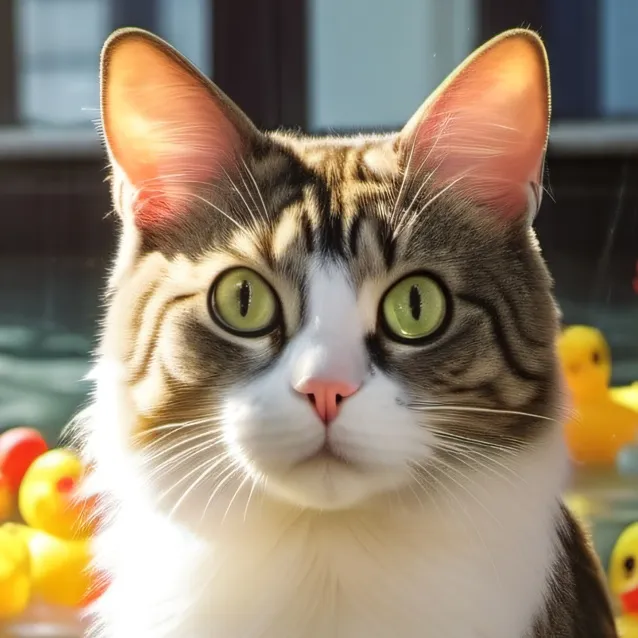 chat with ai character: rubber duck cat