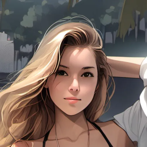 chat with ai character: Pretty beach girl