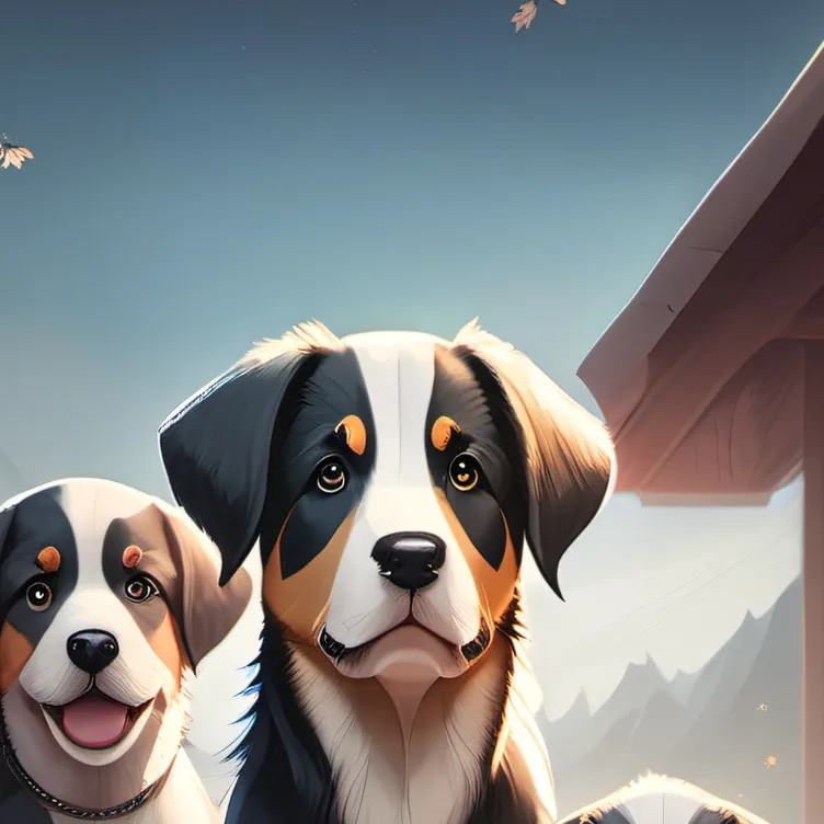 chat with ai character: A dog with puppies