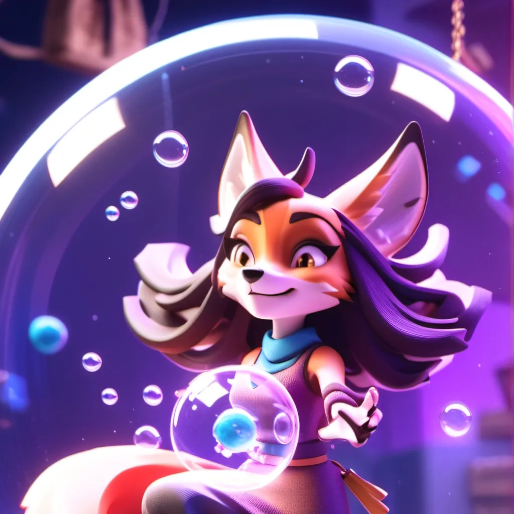 chat with ai character: Bubbled Ella Vixen