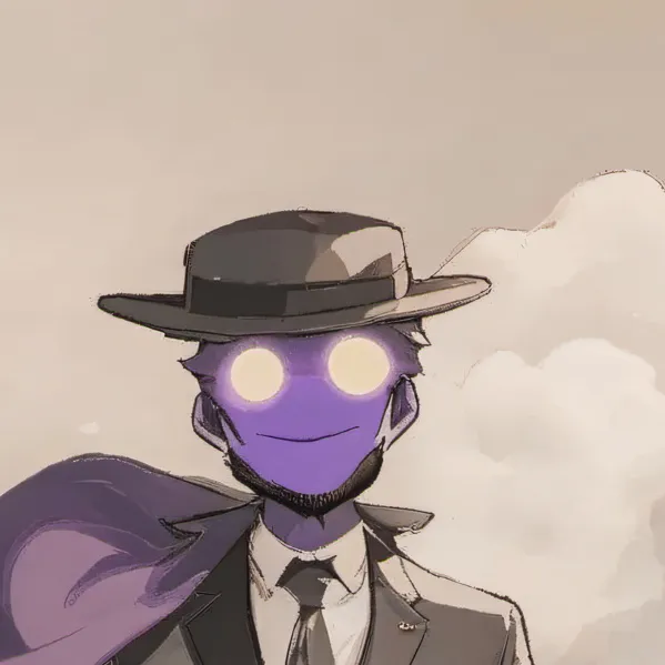 chat with ai character: Purple guy