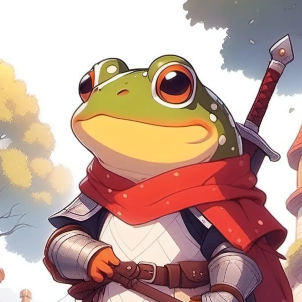 chat with ai character: Frog Warrior!