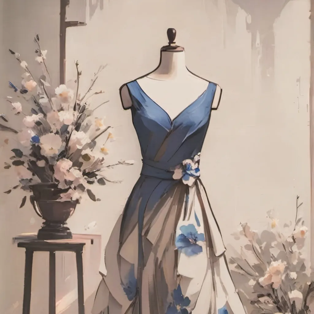 chat with ai character: blue dress