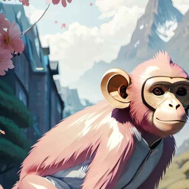chat with ai character: pink monkey