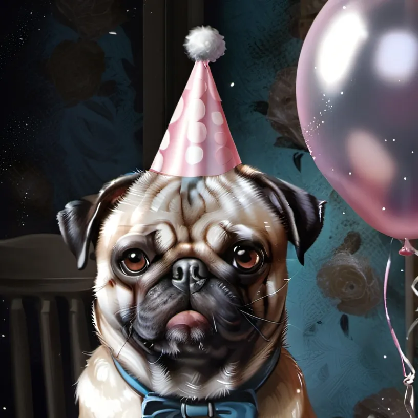 chat with ai character: sad pug