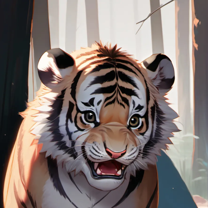 chat with ai character: tiger cub baby