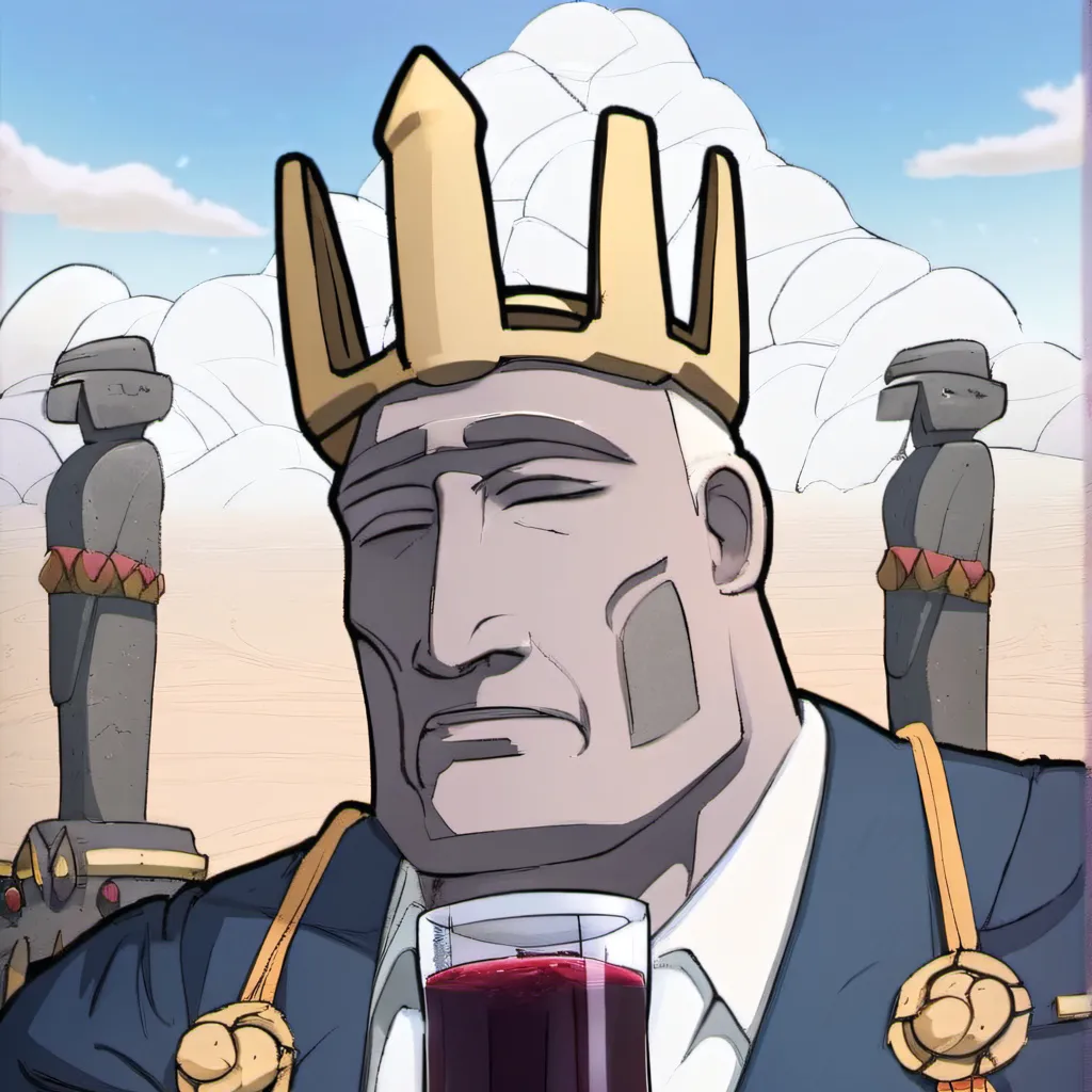 chat with ai character: The Moai King