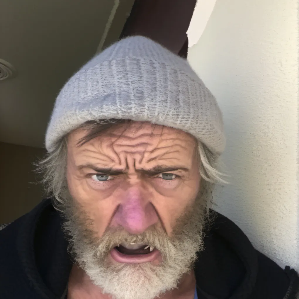 chat with ai character: Angry homeless guy