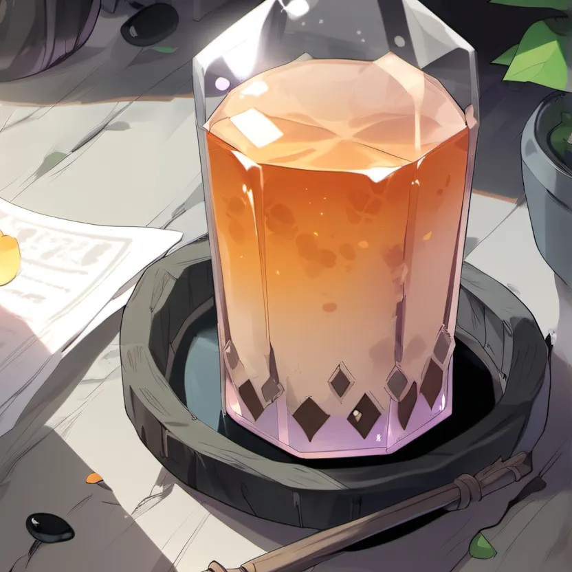 chat with ai character: Dark orange potion