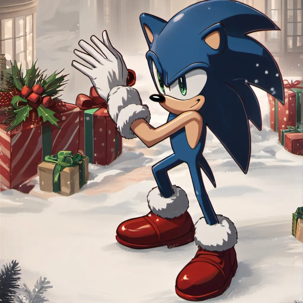 chat with ai character: Chirstmas Sonic