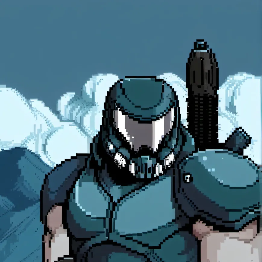 chat with ai character: Blue doom marine 