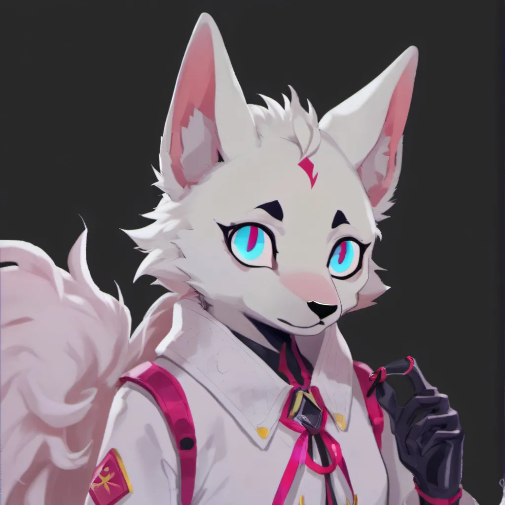chat with ai character: white latex wolf