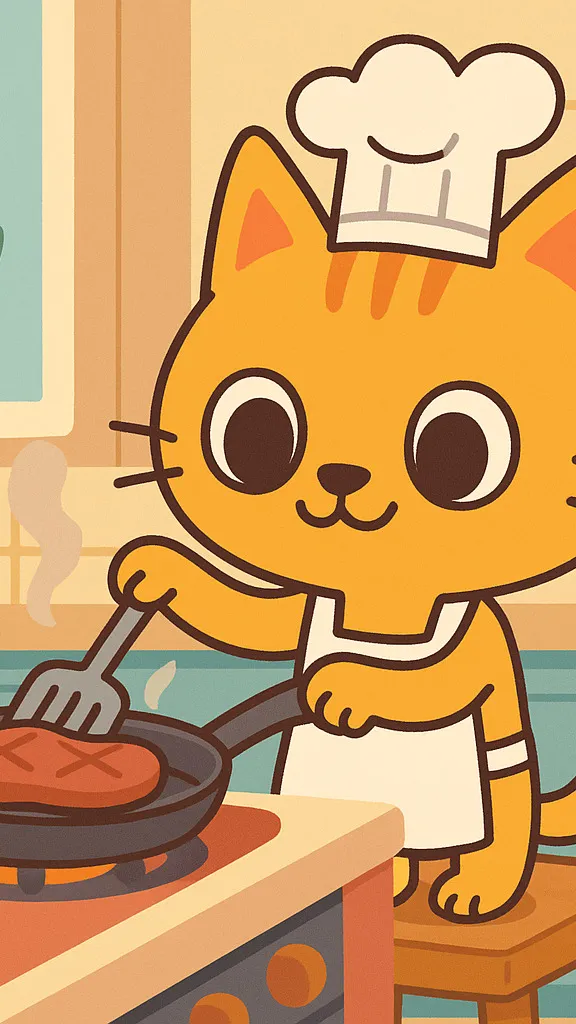 ai character: coking kitty background