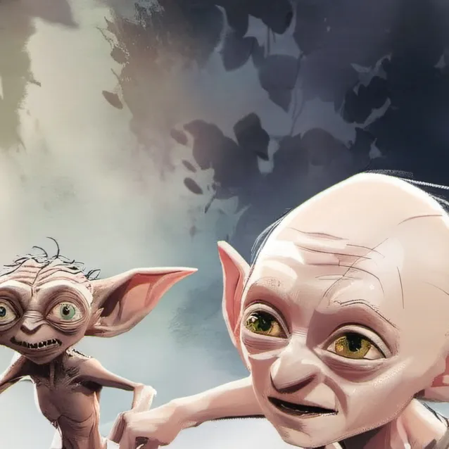 chat with ai character: Gollum vs dobby