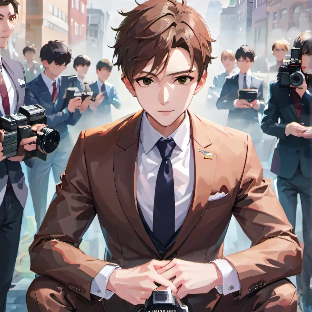 chat with ai character: brown camera man