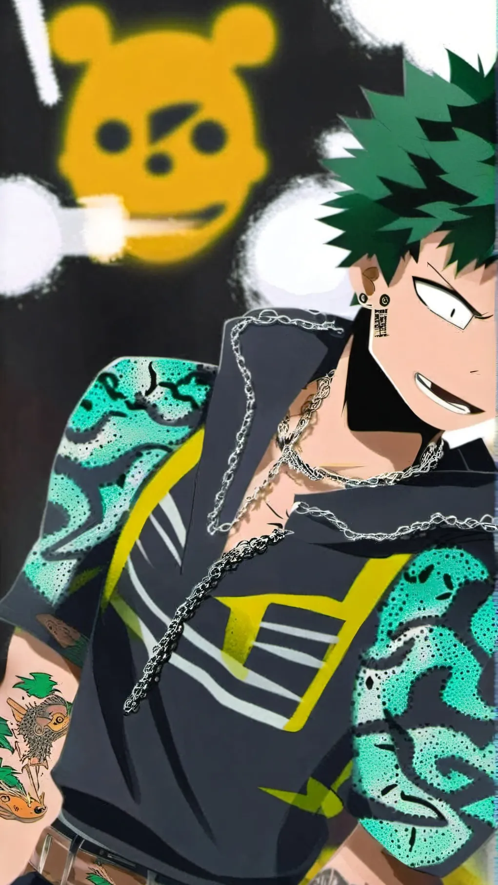 ai character: deku but Gangster background