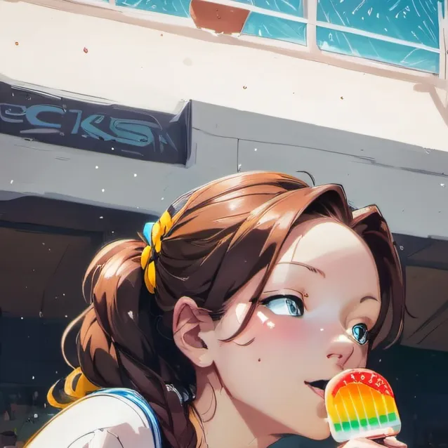 chat with ai character: eat an ice pop