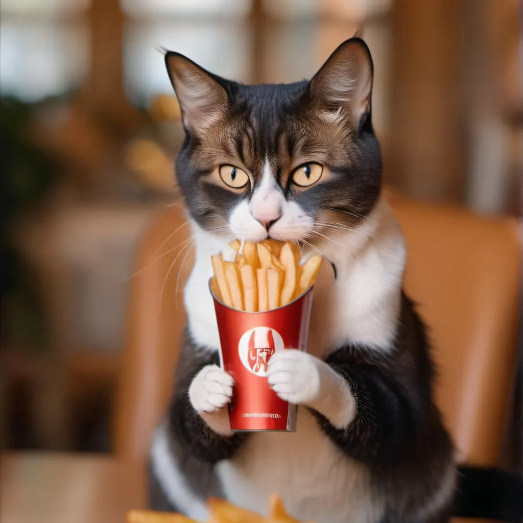 chat with ai character: fries cat