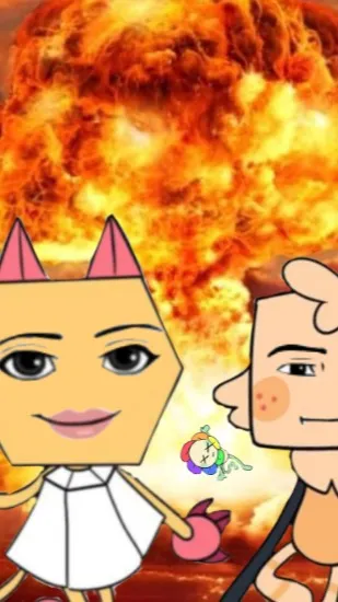 ai character: Dandys world react background