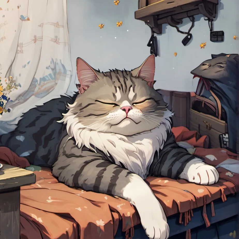 chat with ai character: Sleepy cat