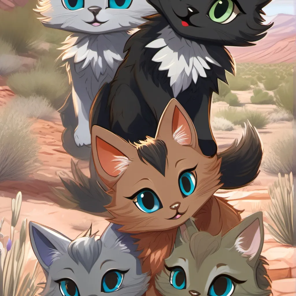 chat with ai character: 5 kittens