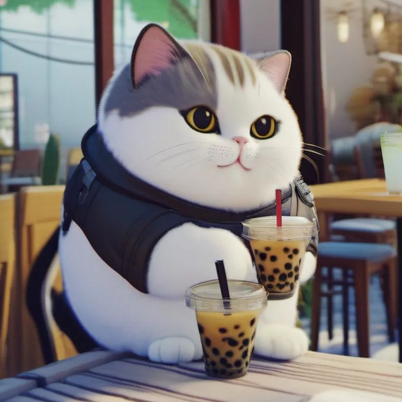 chat with ai character: Cat With Boba