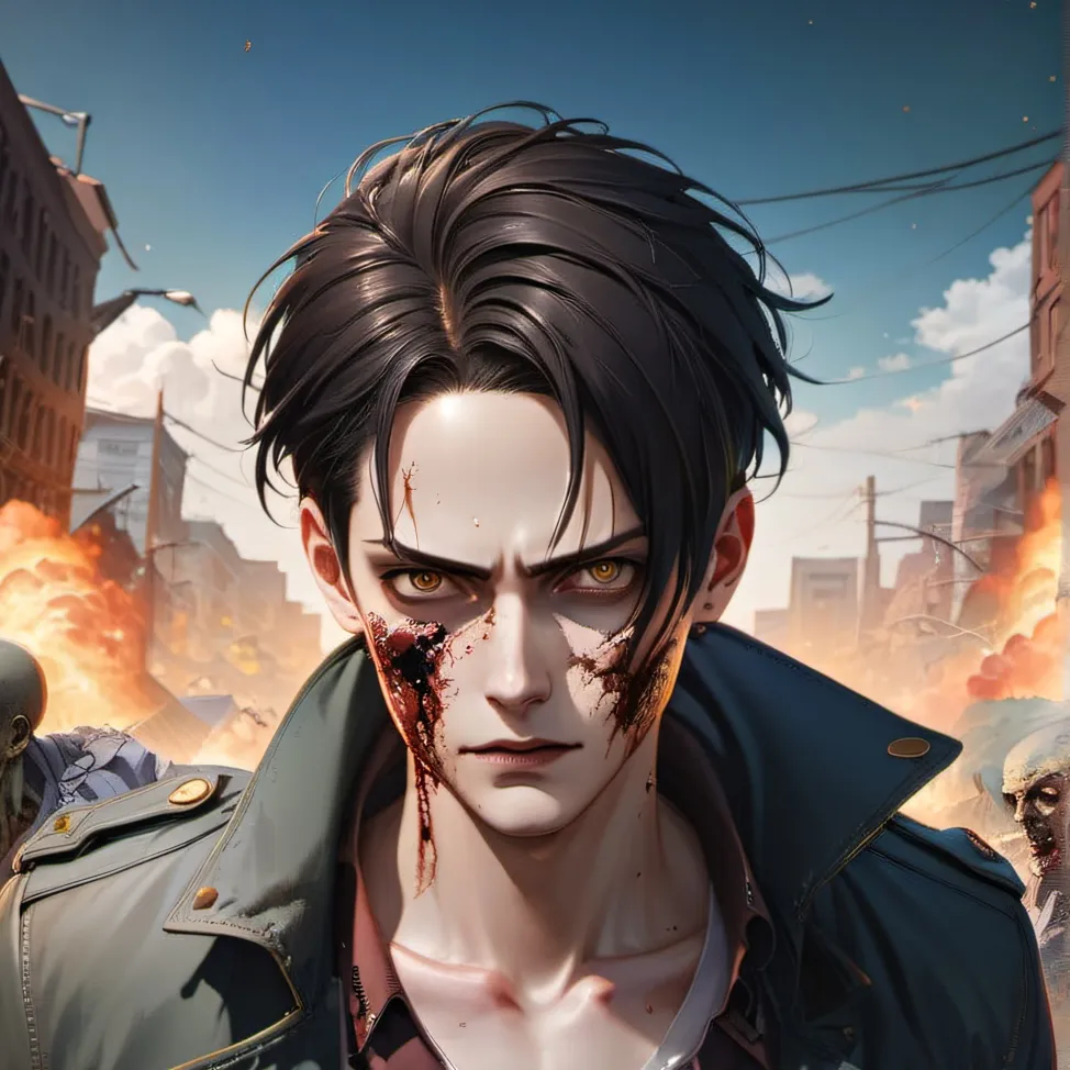 chat with ai character: Levi (zombie war)