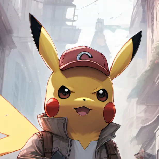 chat with ai character: PIKACHU WITH A GUN