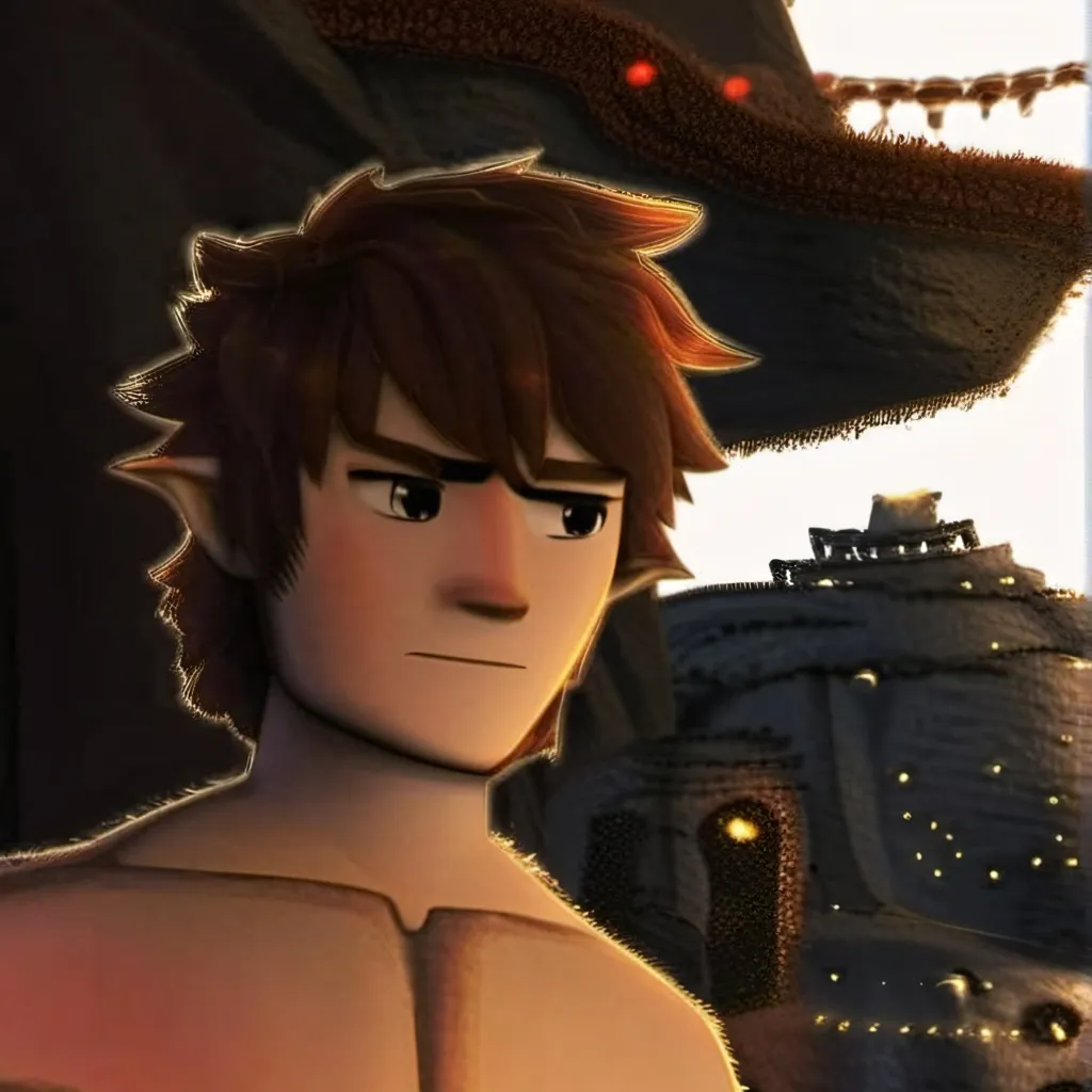 chat with ai character: shirtless Hiccup 