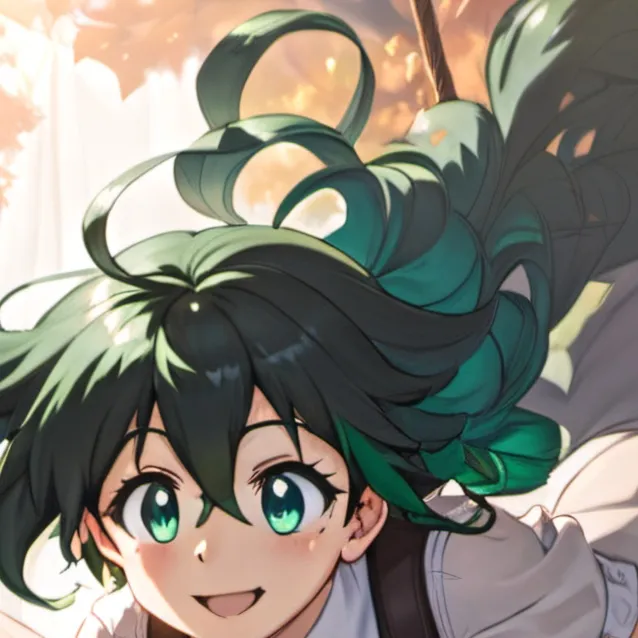 chat with ai character: deku as a girl
