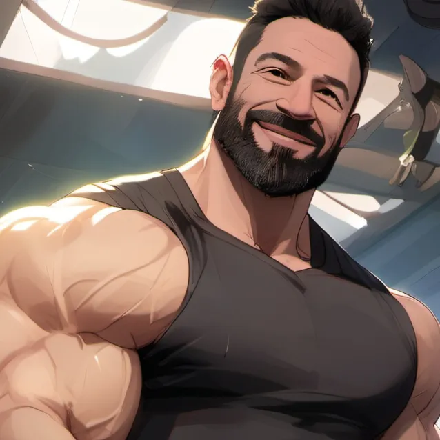 chat with ai character: Bara gym bro