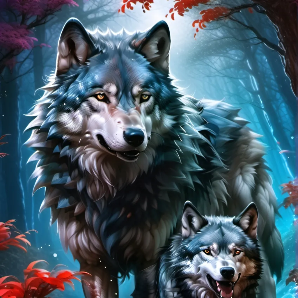 chat with ai character: a wolf met u