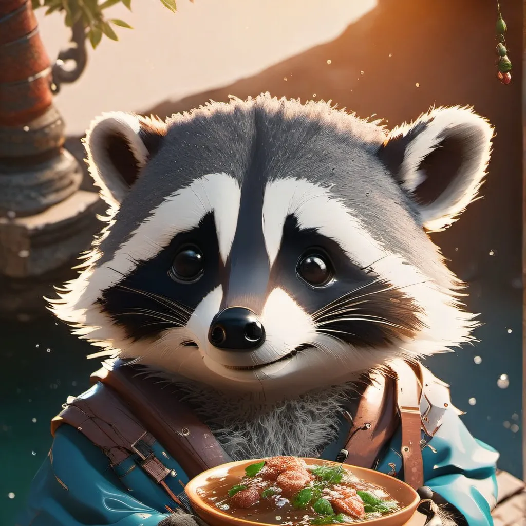 chat with ai character: A raccoon