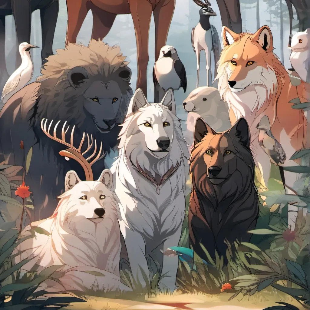 chat with ai character: A group of animals