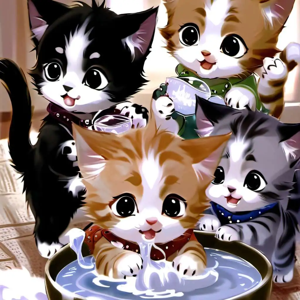 chat with ai character: 4 kittens