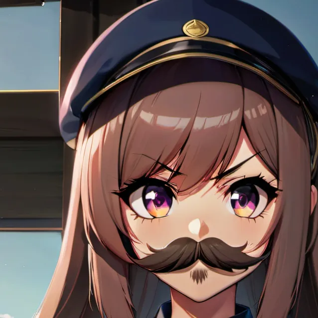 chat with ai character: moustache girl v1