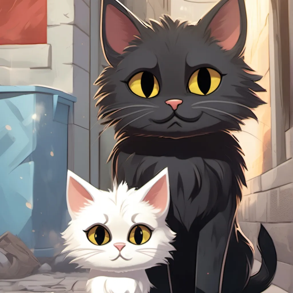 chat with ai character: blackcat whitecat