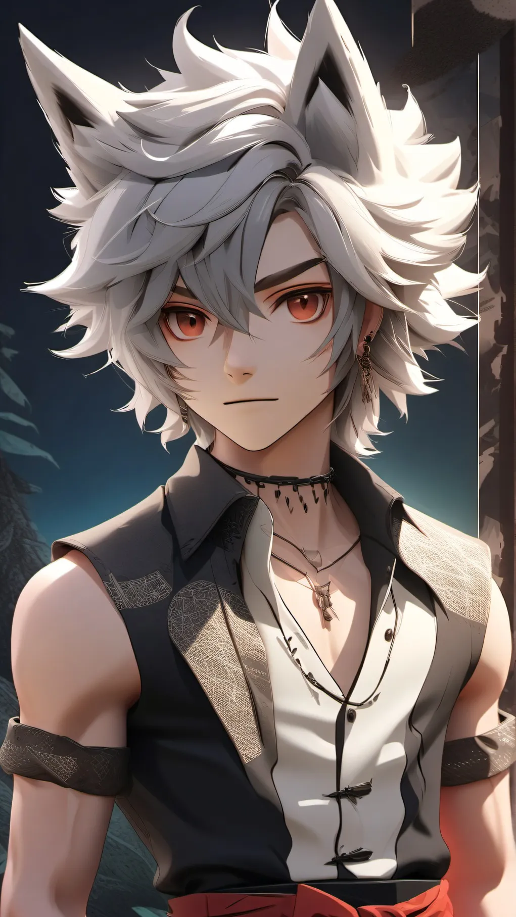 ai character: the leader of wolf background