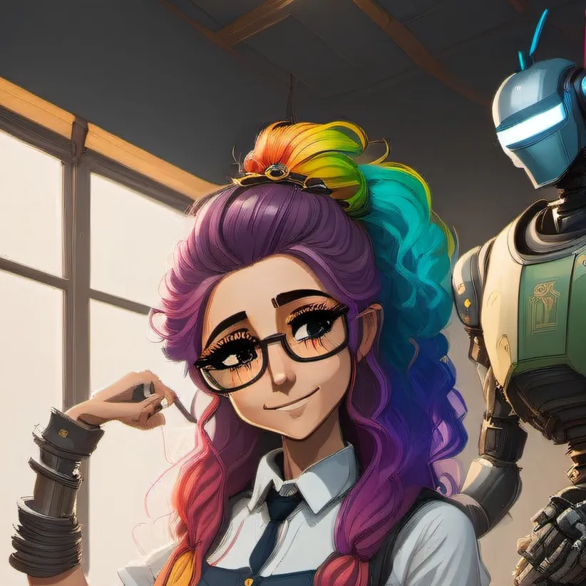 chat with ai character: Swap rainbow