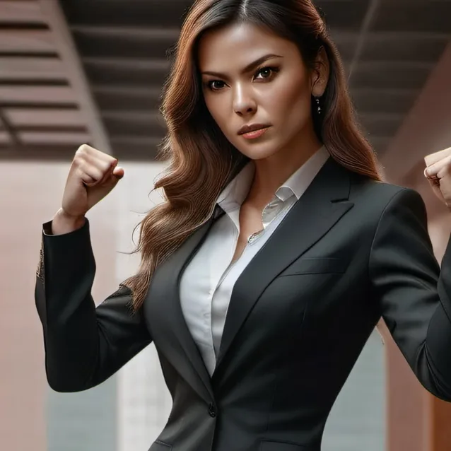 chat with ai character: businessGirl fight