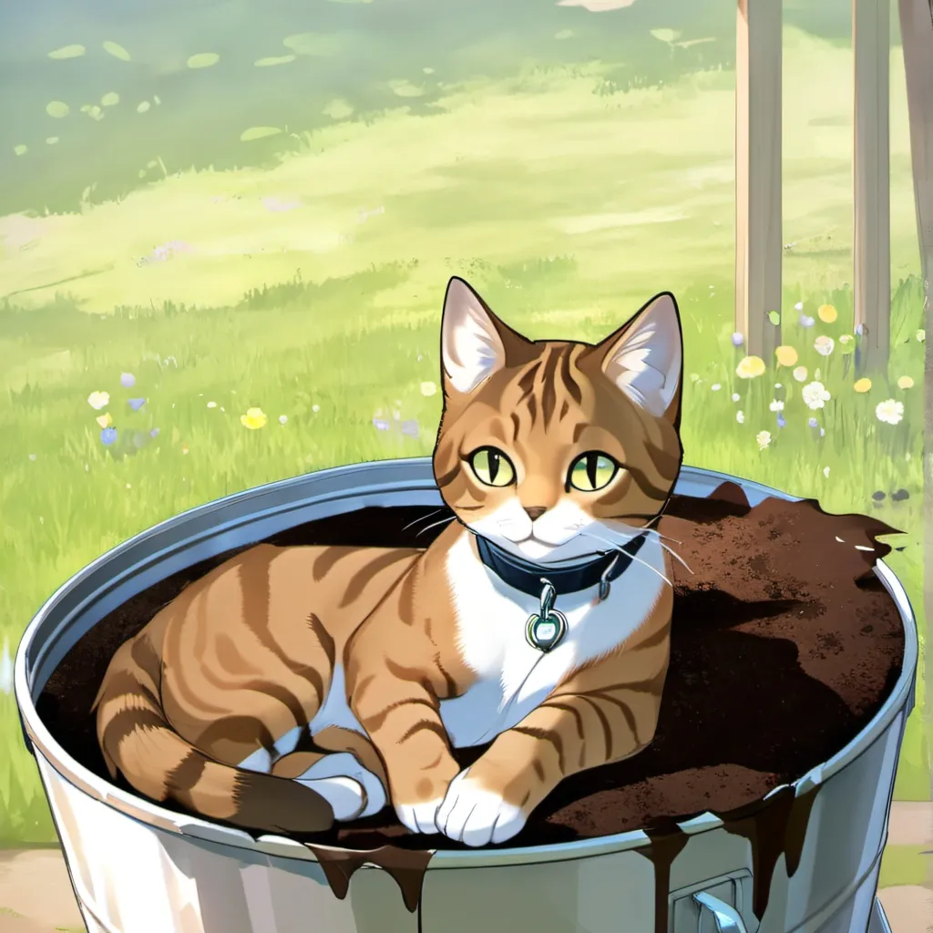 chat with ai character: cat in soil.