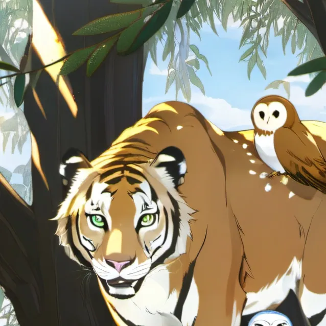 chat with ai character: Liger and Barn owl