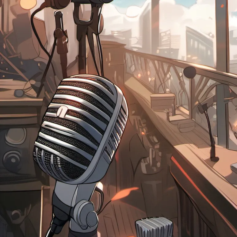 chat with ai character: Singing microphone