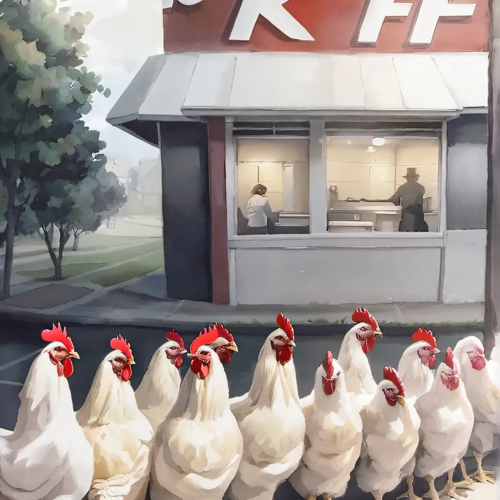 chat with ai character: chickens KFC 