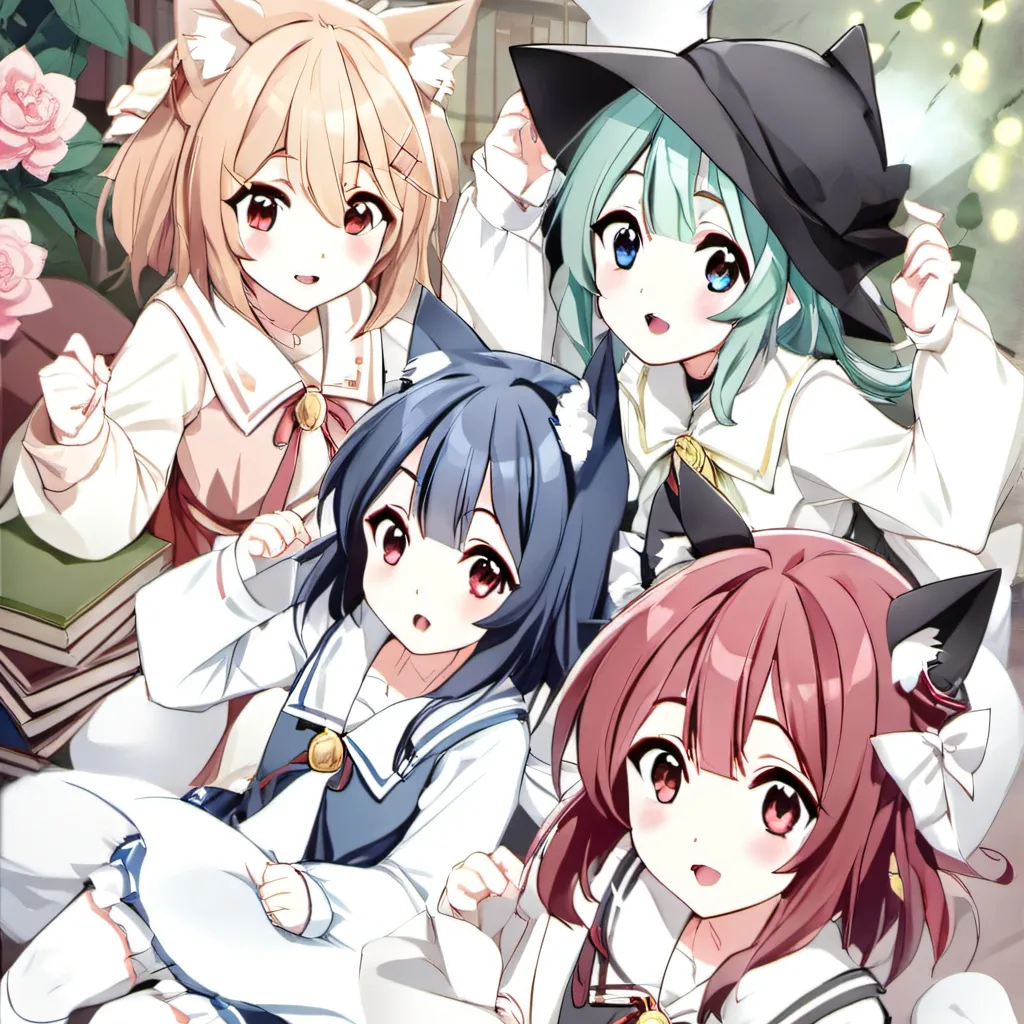 chat with ai character: 4 Trainie Witches