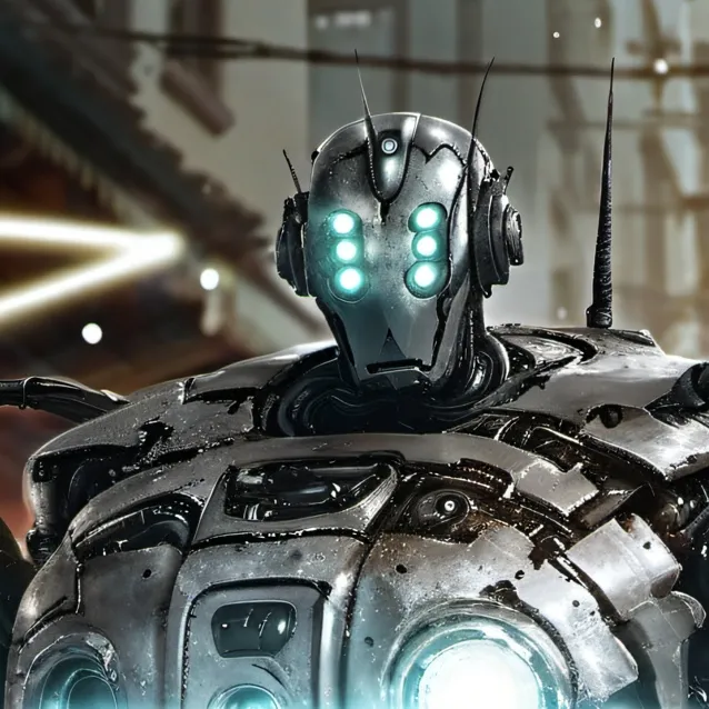 chat with ai character: robot guard