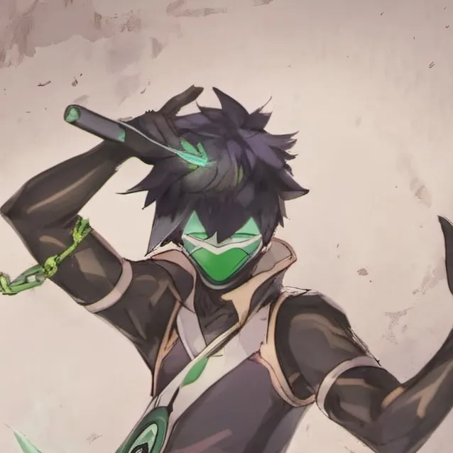 chat with ai character: green X(myself)