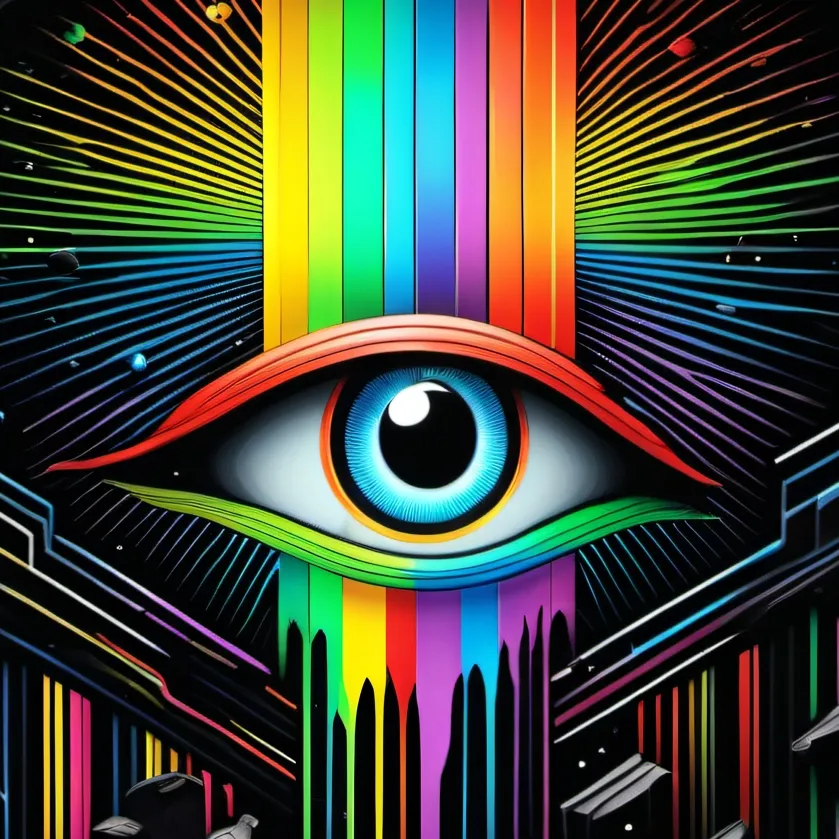 chat with ai character: rainbow eye