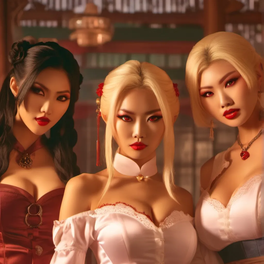 chat with ai character: Rose, Eva and Lily