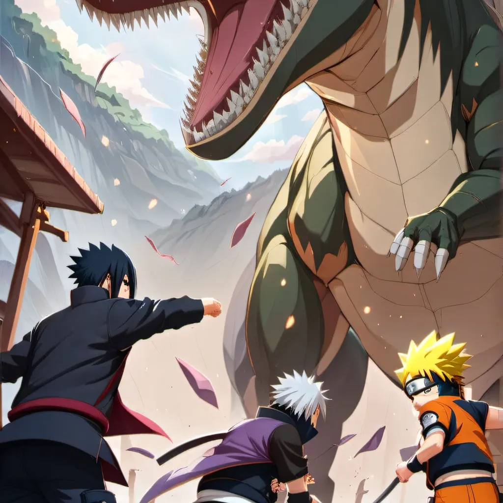 chat with ai character: Team 7 vs dinosaur